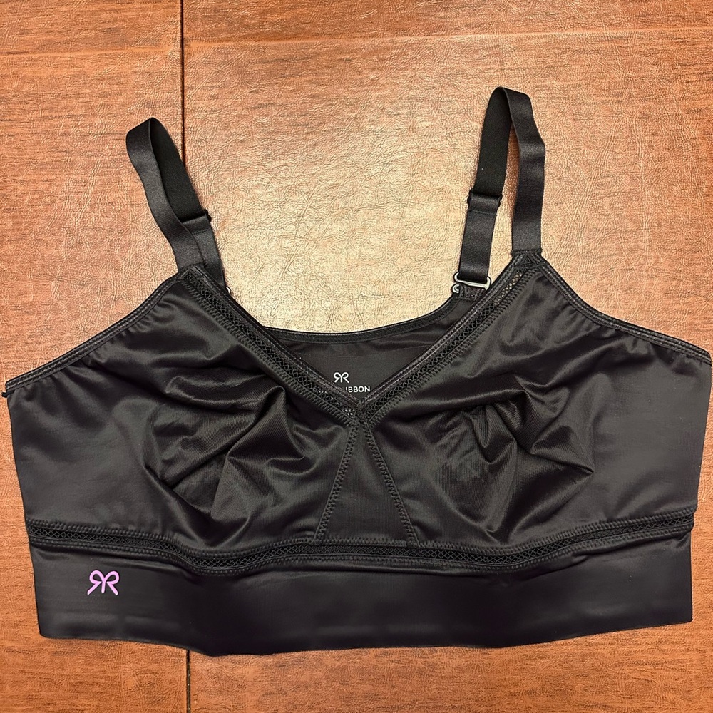 Ruby Ribbon Black Sports Bra Intimates Collection